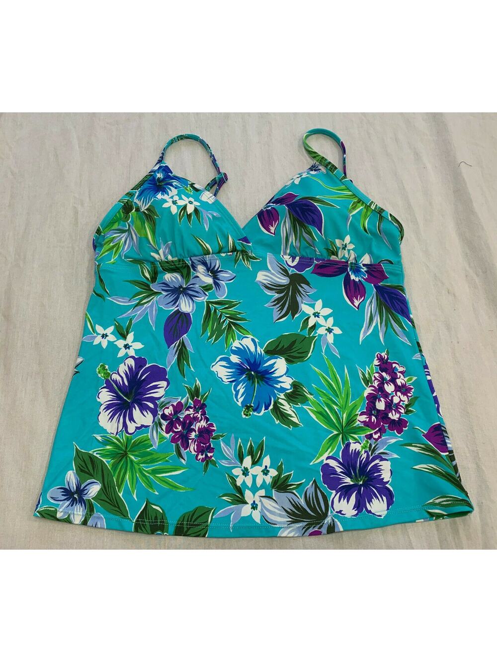 🍏🍏🍏 ISLANDER WOMENS SWIM TANKINI TOP SIZE 🍏🍏🍏